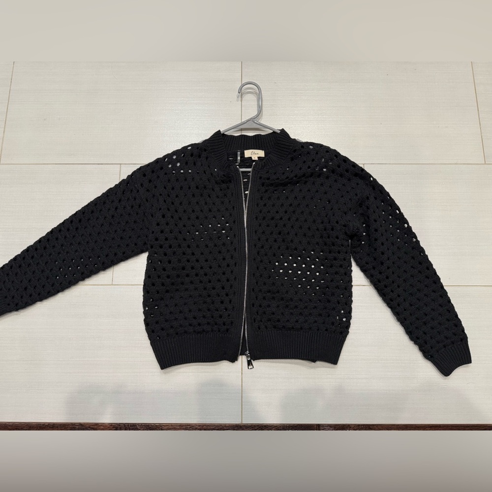 Elan Black Crochet Cardigan